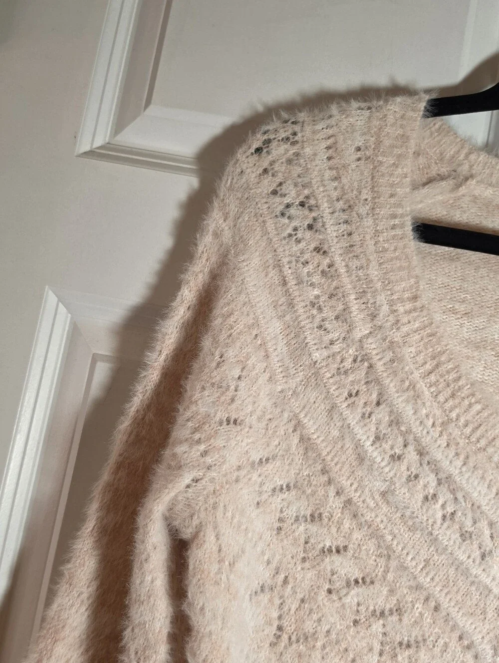 Lauren Conrad Light Pink Fuzzy Knit Womens Sweater M